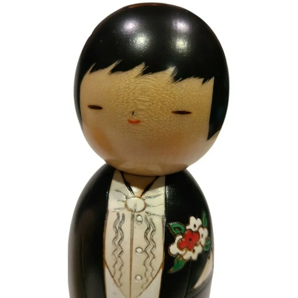 "Usaburo Kokeshi" Wedding Set [San-Ai Handmade] From Japan Bride and Groom EUC - Picture 7 of 8